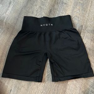 NVGTN Black Solid Seamless Shorts